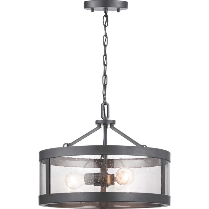 Gresham 3-Light Semi-Flush Convertible in Graphite