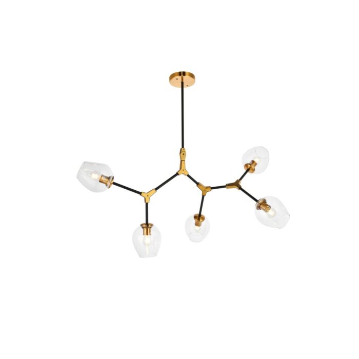 Cavoli 5-Light Pendant in Light Antique Brass