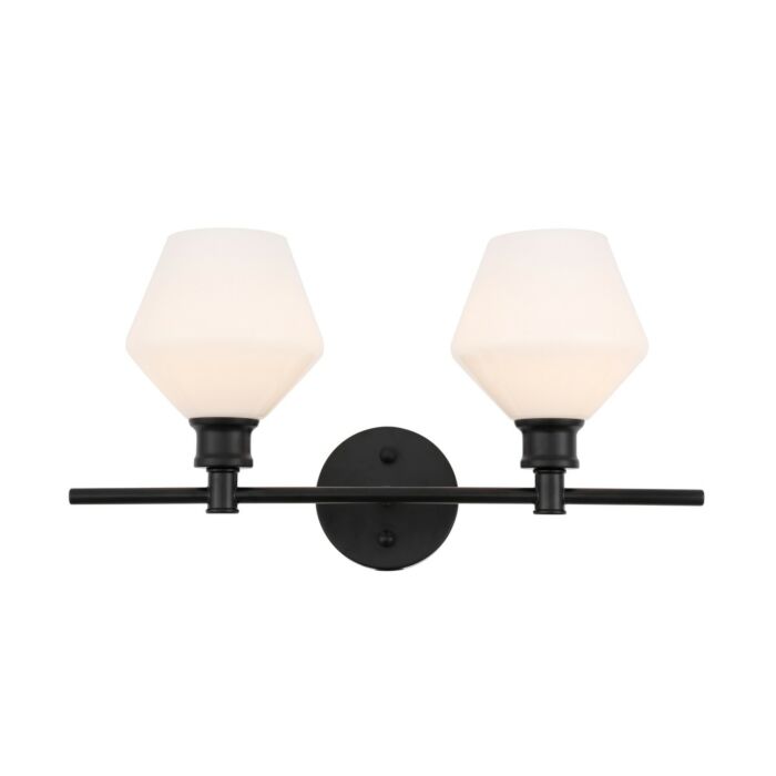 Gene 2-Light Wall Sconce in Black