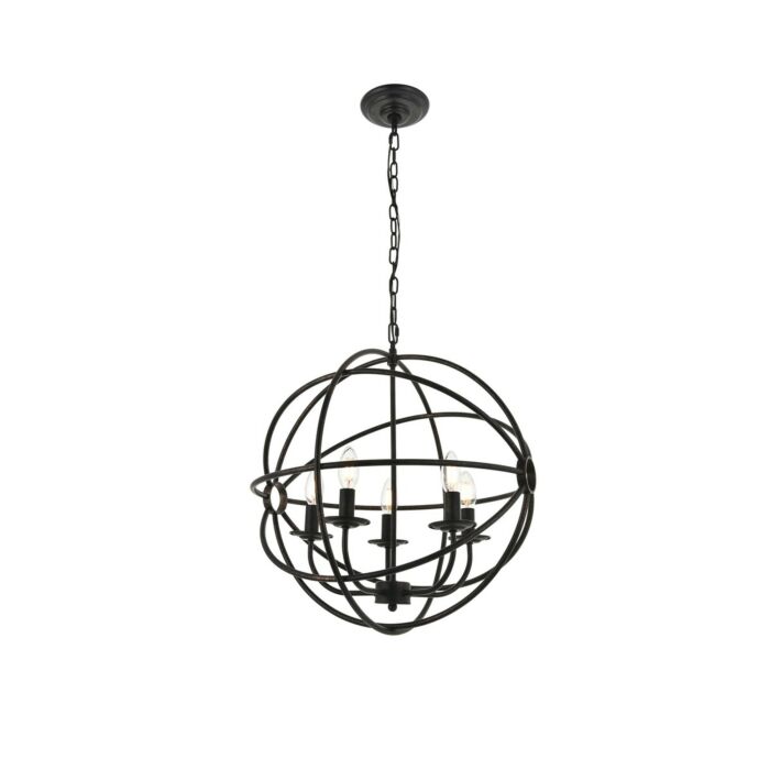 Octavia 5-Light Pendant in dark brown