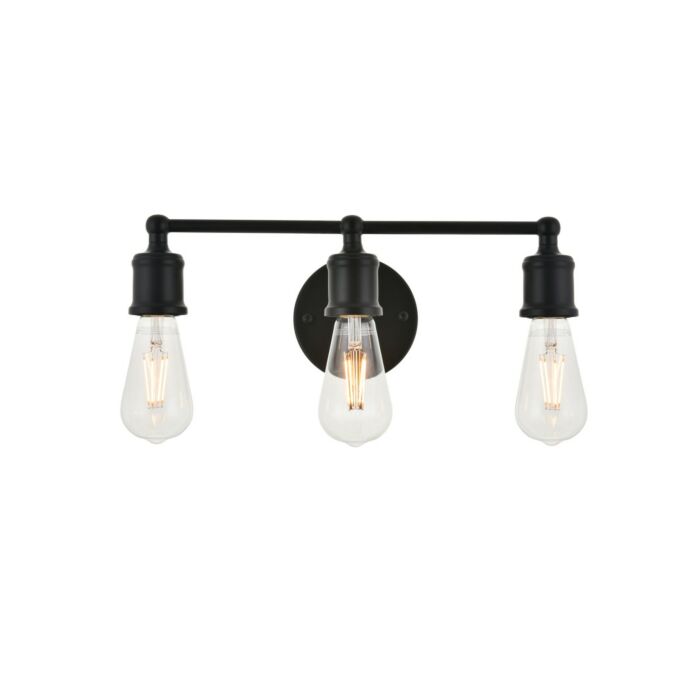 Serif 3-Light Wall Sconce in black
