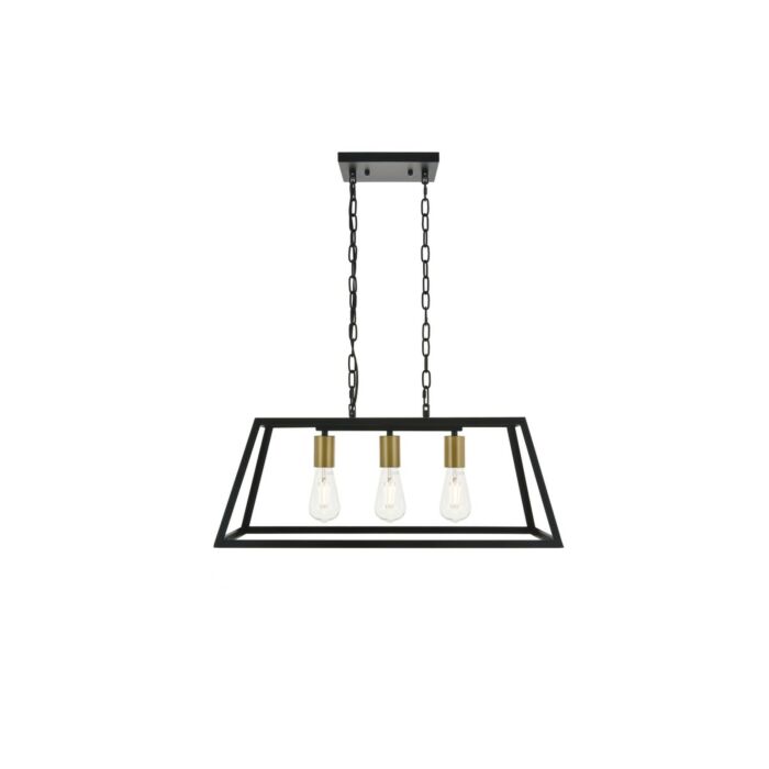 Resolute 3-Light Pendant in brass