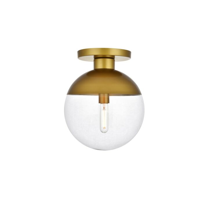Eclipse 1-Light Flush Mount in Brass