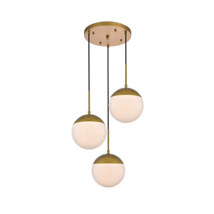 Eclipse 3-Light Pendant in Brass