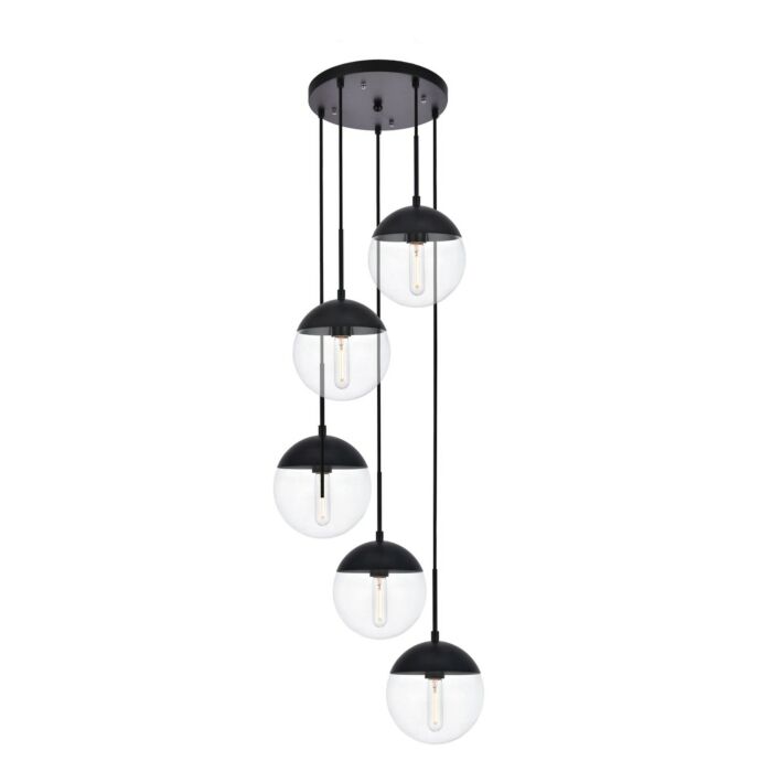 Eclipse 5-Light Pendant in Black