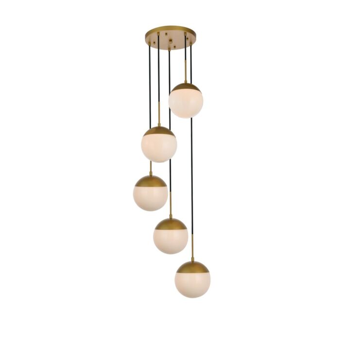 Eclipse 5-Light Pendant in Brass