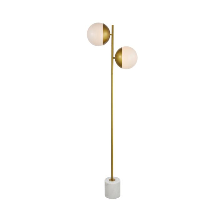 Eclipse 2-Light Two light Floor Lamp in Brass