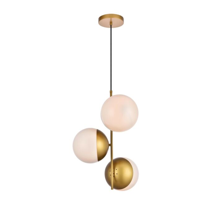 Eclipse 3-Light Pendant in Brass