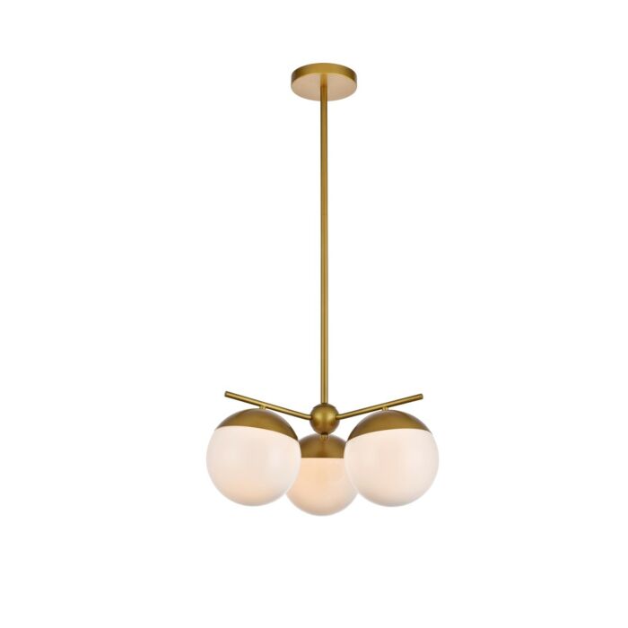 Eclipse 3-Light Pendant in Brass