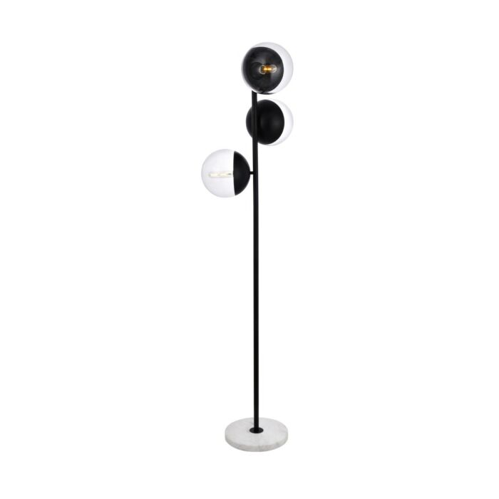Eclipse 3-Light Floor Lamp in Black