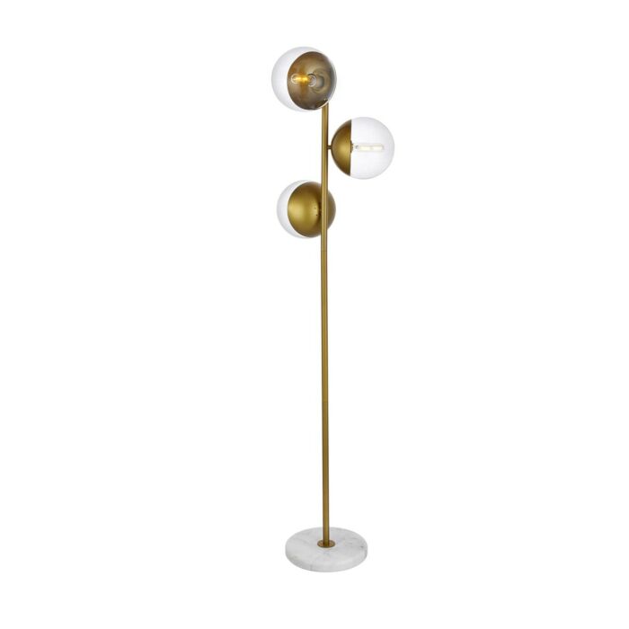 Eclipse 3-Light Floor Lamp in Brass