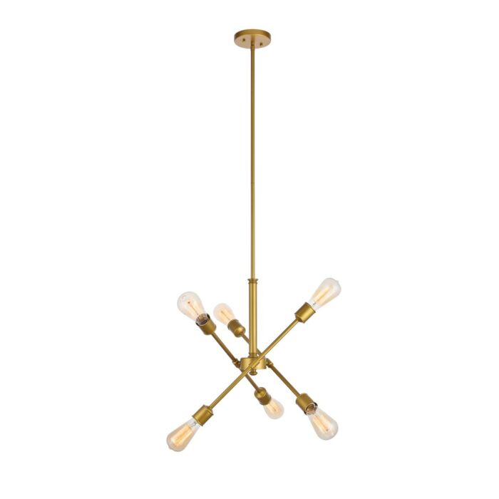 Axel 6-Light Pendant in Brass
