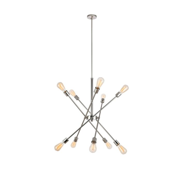 Axel 10-Light Pendant in Polished Nickel