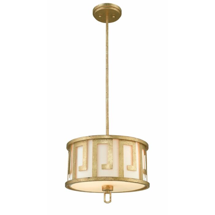 Lemuria 2-Light Pendant with Semi-Flush in Antique Gold