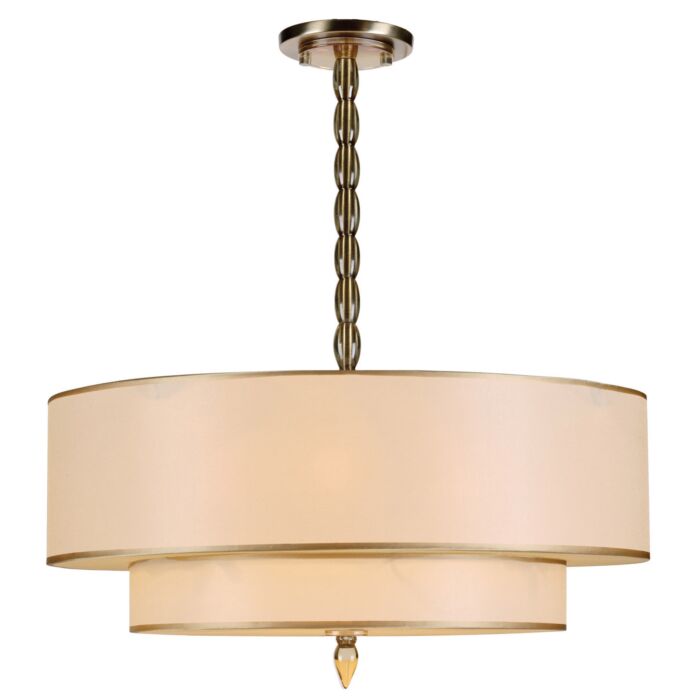Crystorama Luxo 5 Light 22 Inch Transitional Chandelier in Antique Brass