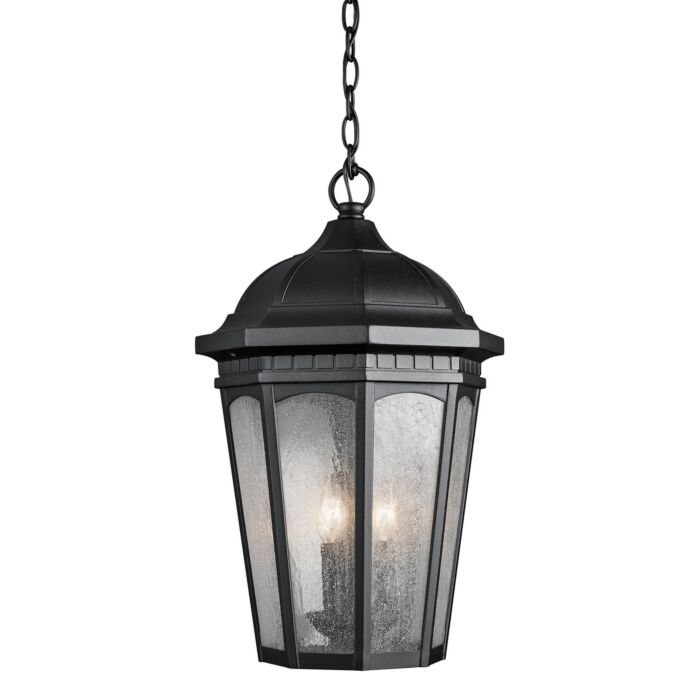 Kichler Courtyard 3 Light Outdoor Hanging Pendant in Black