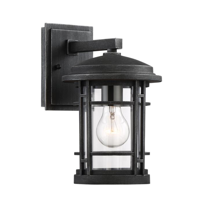 Barrister 1-Light Wall Lantern in Weathered Pewter