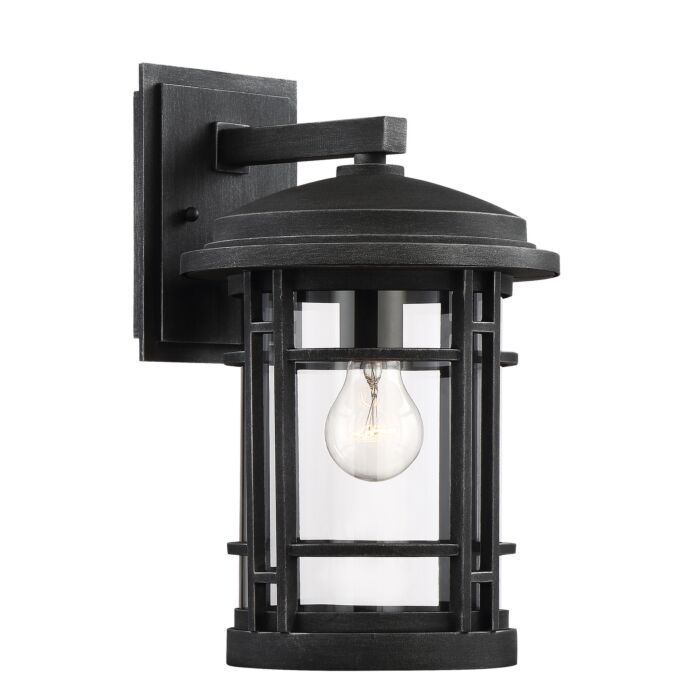 Barrister 1-Light Wall Lantern in Weathered Pewter