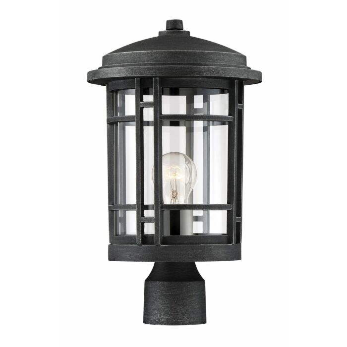 Barrister 1-Light Post Lantern in Weathered Pewter
