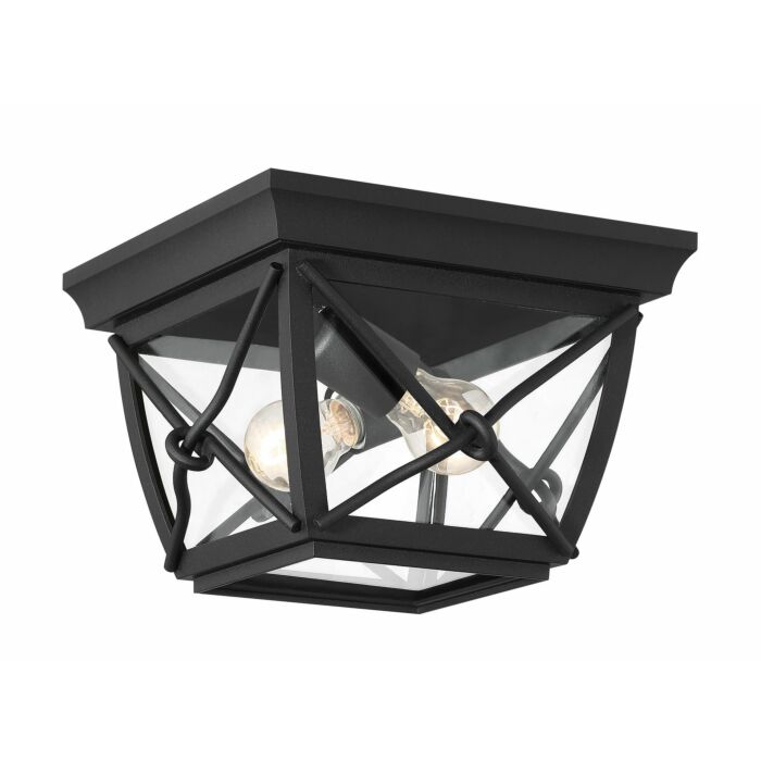 Belmont 2-Light Flushmount in Black