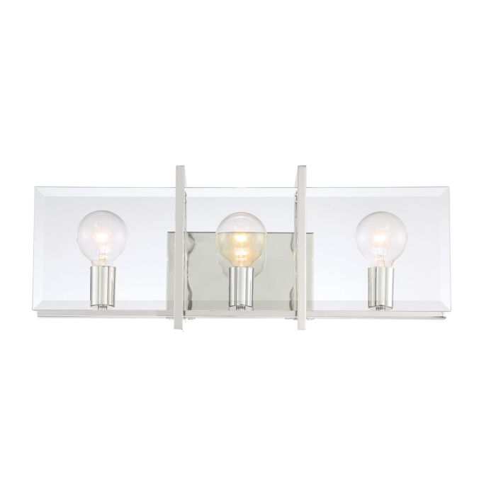Ethan 3-Light Bathroom Vanity Light in Polished Nickel