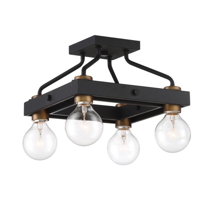 Ravella 4-Light Semi-Flush Mount in Black
