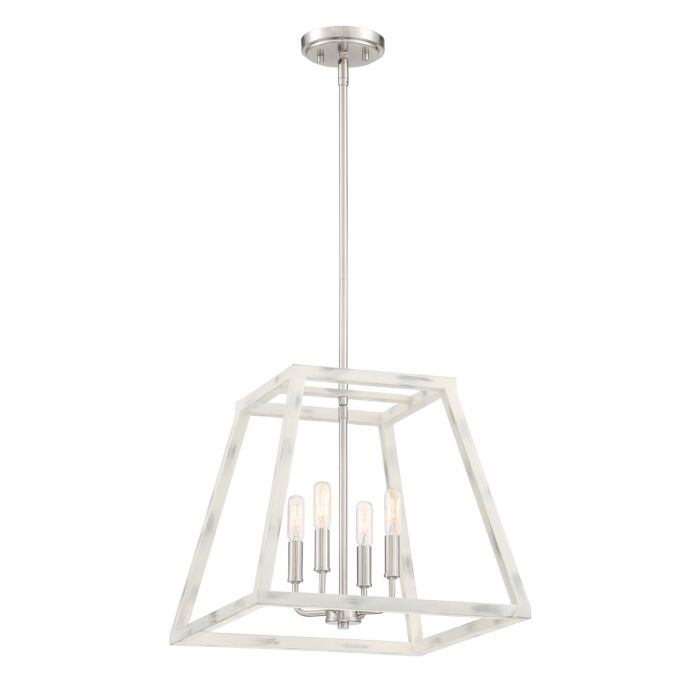 Rhode 4-Light Pendant in Coastal Weathered White