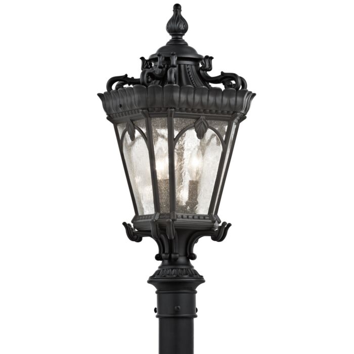 Kichler Tournai 3 Light 27 Inch Outdoor Post Lantern in Textured Black