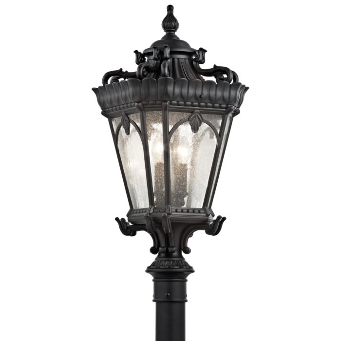 Kichler Tournai 4 Light 30 Inch Outdoor Post Lantern in Textured Black