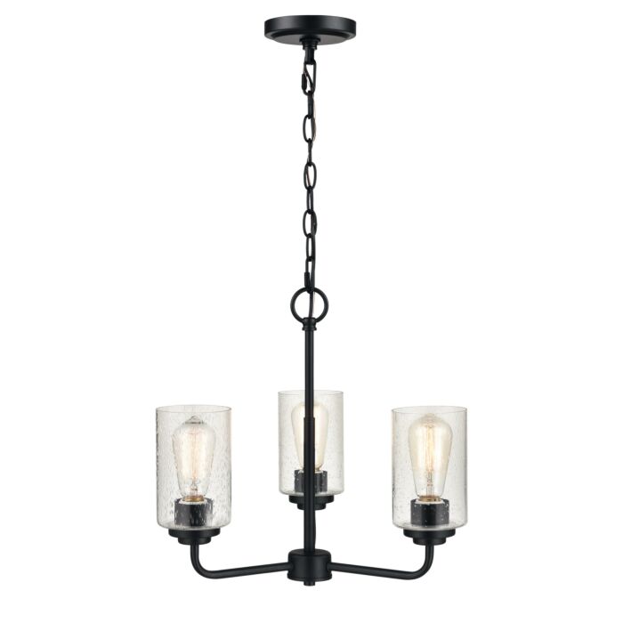 Millennium 3 Light Chandelier in Matte Black