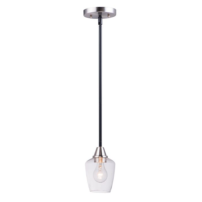 Maxim Goblet Pendant Light in Black and Satin Nickel