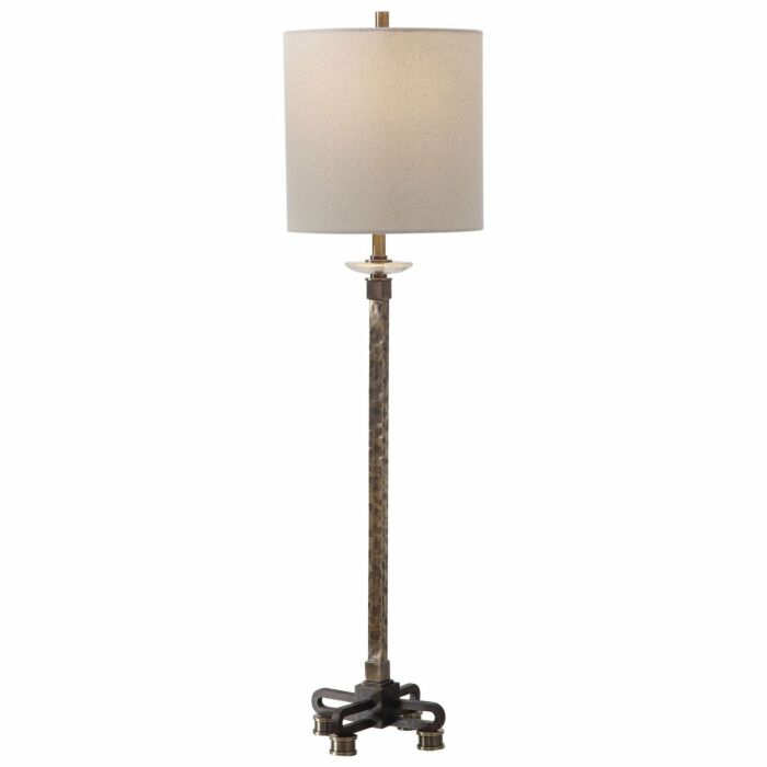 Parnell 1-Light Parnell Industrial Buffet Lamp in Brass - Antique