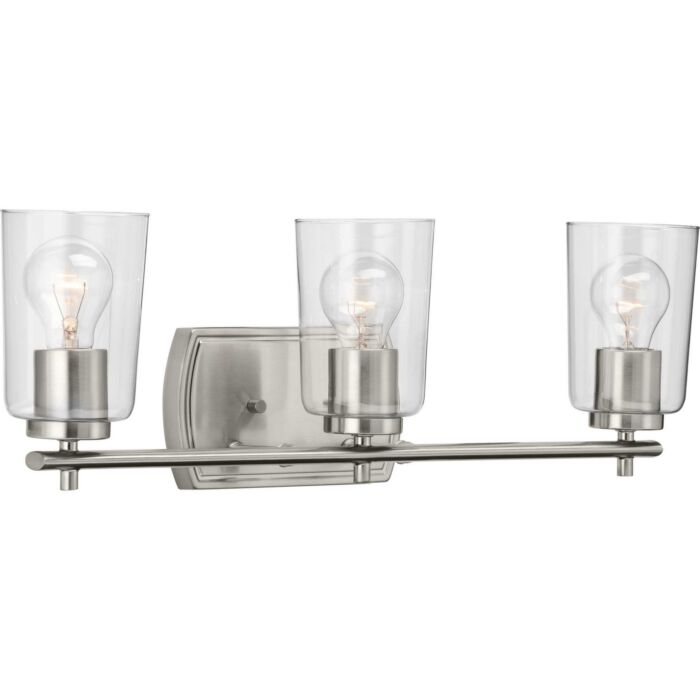 Adley 3-Light Bathroom Vanity Light & Vanity in Brushed Nickel