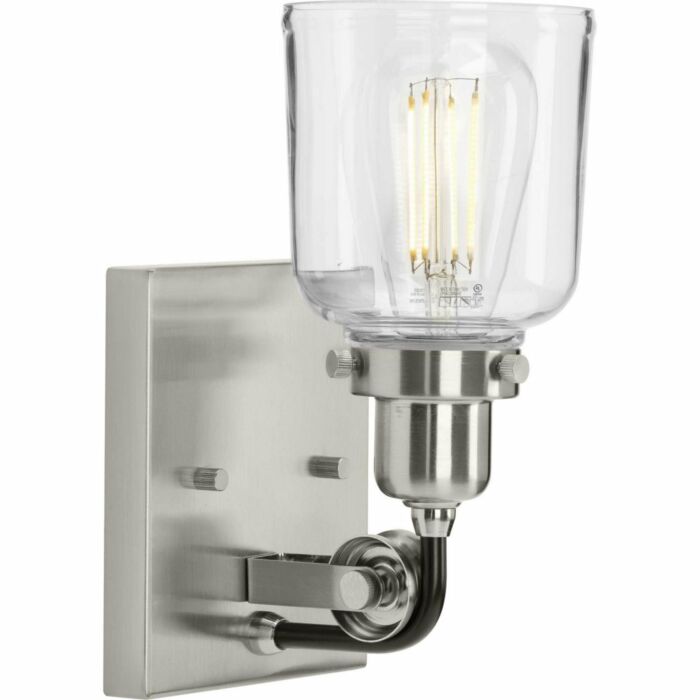 Rushton 1-Light Bathroom Vanity Light & Vanity in Brushed Nickel