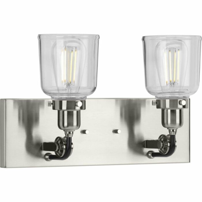 Rushton 2-Light Bathroom Vanity Light & Vanity in Brushed Nickel