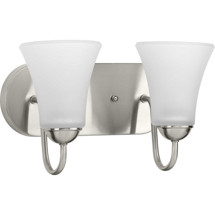 Classic 2-Light Bathroom Vanity Light Bracket in Brushed Nickel
