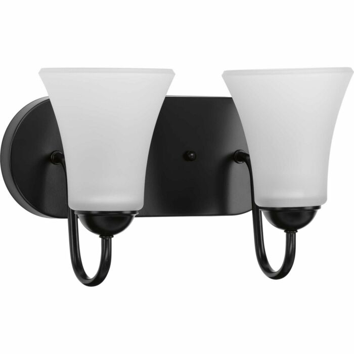 Classic 2-Light Bathroom Vanity Light Bracket in Black