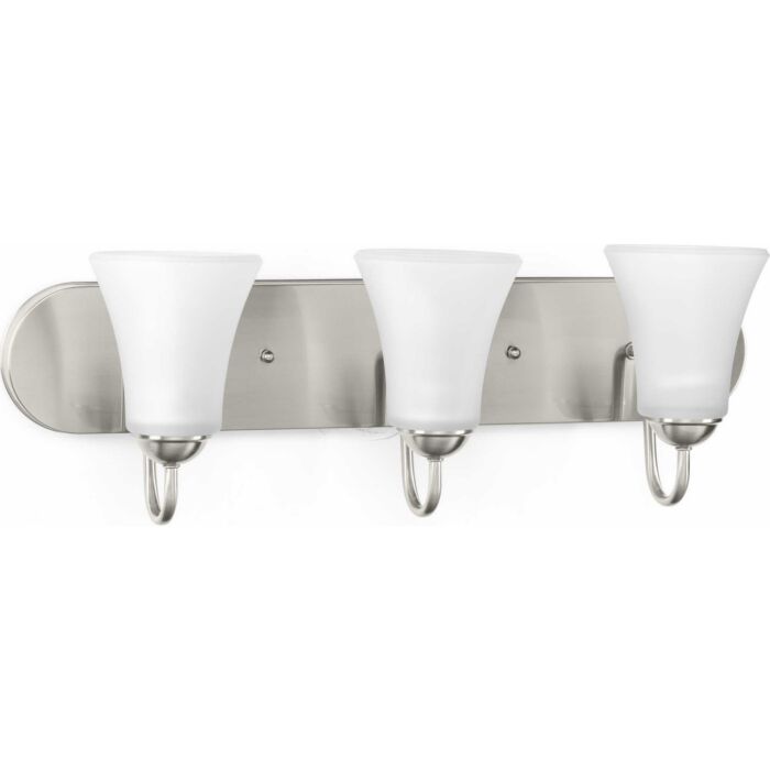 Classic 3-Light Bathroom Vanity Light Bracket in Brushed Nickel