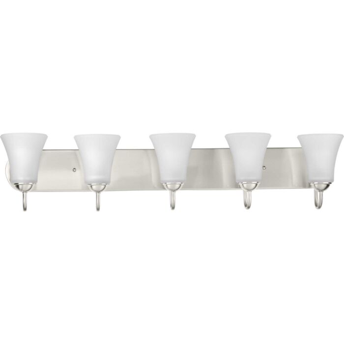 Classic 5-Light Bathroom Vanity Light Bracket in Brushed Nickel