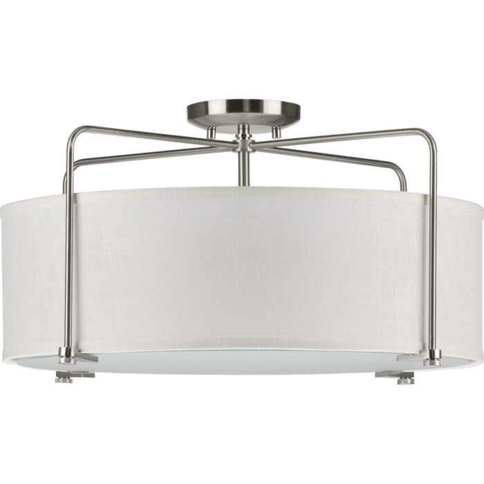 Kempsey 3-Light Semi-Flush Convertible in Brushed Nickel