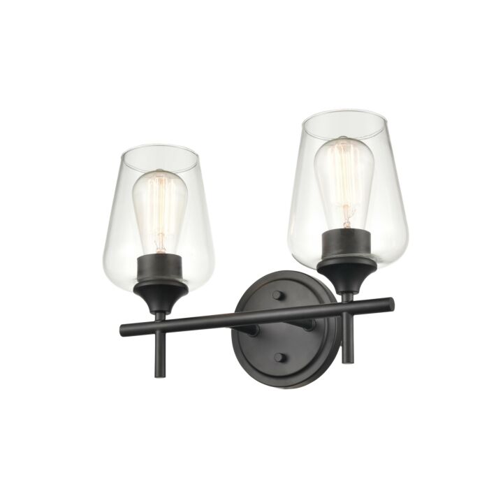 Millennium Ashford 2 Light Bathroom Vanity Light in Matte Black