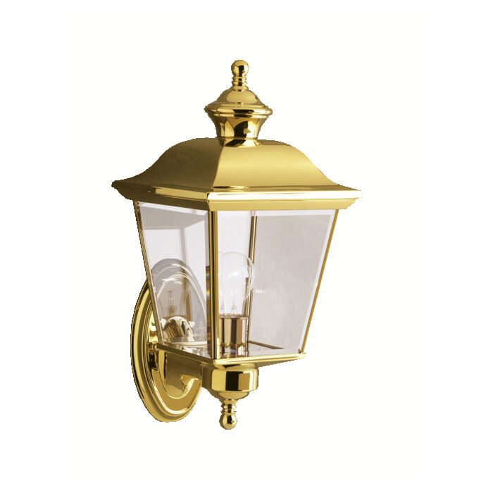 Kichler Bay Shore 1 Light 15.5 Inch Outdoor Medium Wall in Polished Brass