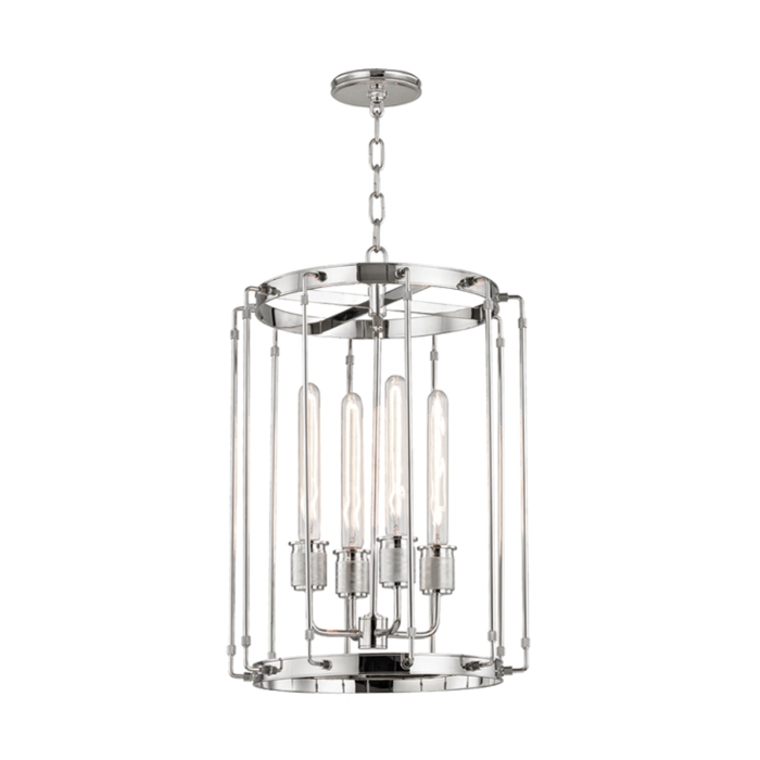 Hudson Valley Hyde Park 4 Light 25 Inch Pendant Light in Polished Nickel