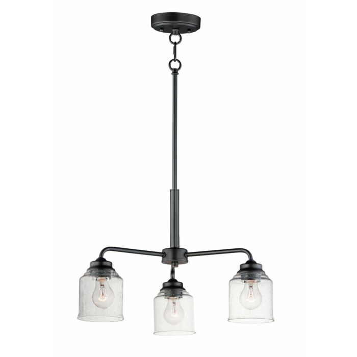 Acadia 3-Light Semi-Flush Mount with Chandelier in Black