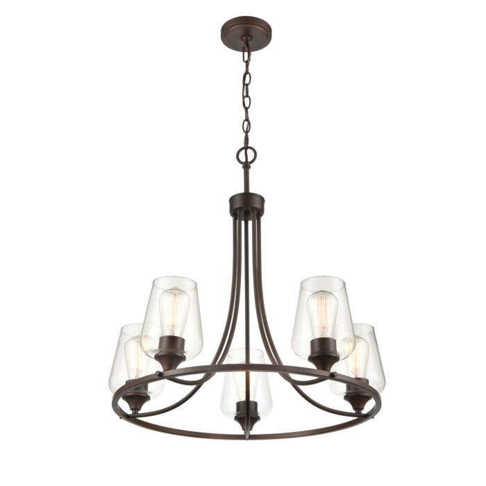 Millennium Ashford 5 Light Transitional Chandelier in Rubbed Bronze
