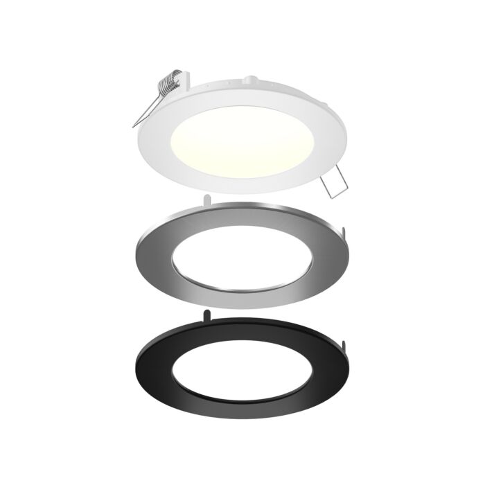 1-Light LED Recessed Panel Light with Multi Trim in Multi