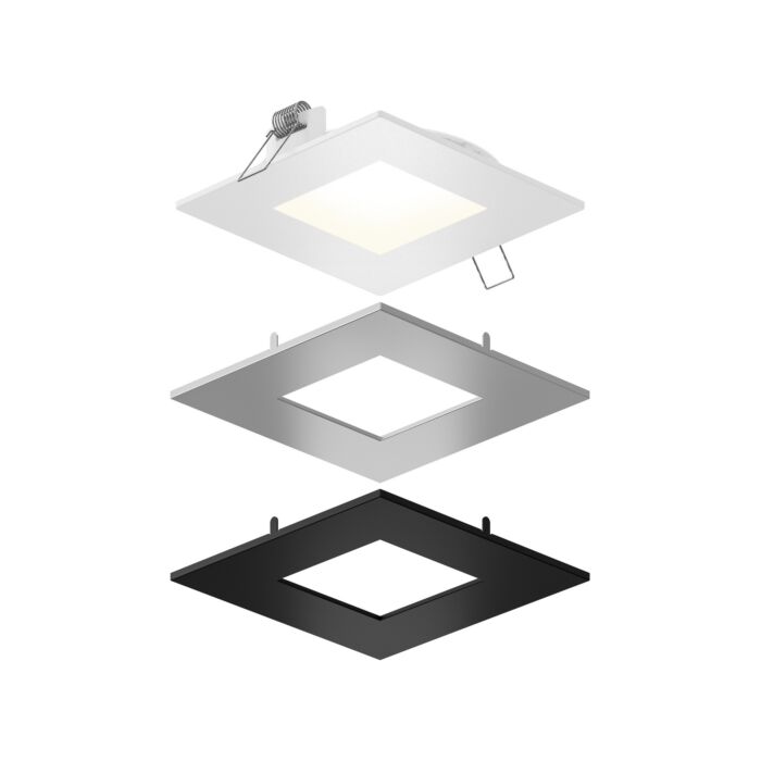 1-Light LED Recessed Panel Light with Multi Trim in Multi