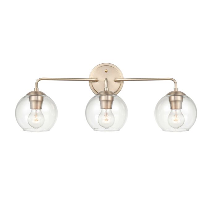 Millennium 3 Light Bathroom Vanity Light in Modern Gold
