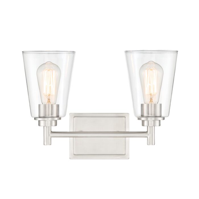 Westin 2-Light Bathroom Vanity Light Bar in Satin Platinum