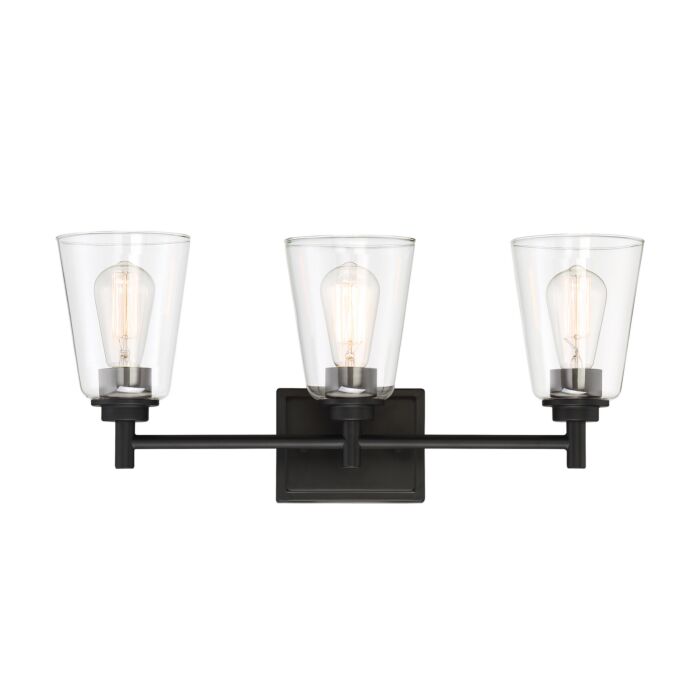 Westin 3-Light Bathroom Vanity Light Bar in Matte Black